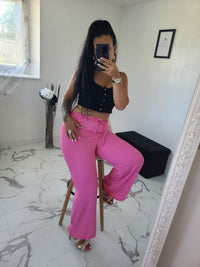 Pantalon fluide Zao rose