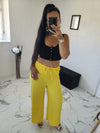 Pantalon fluide Zao jaune