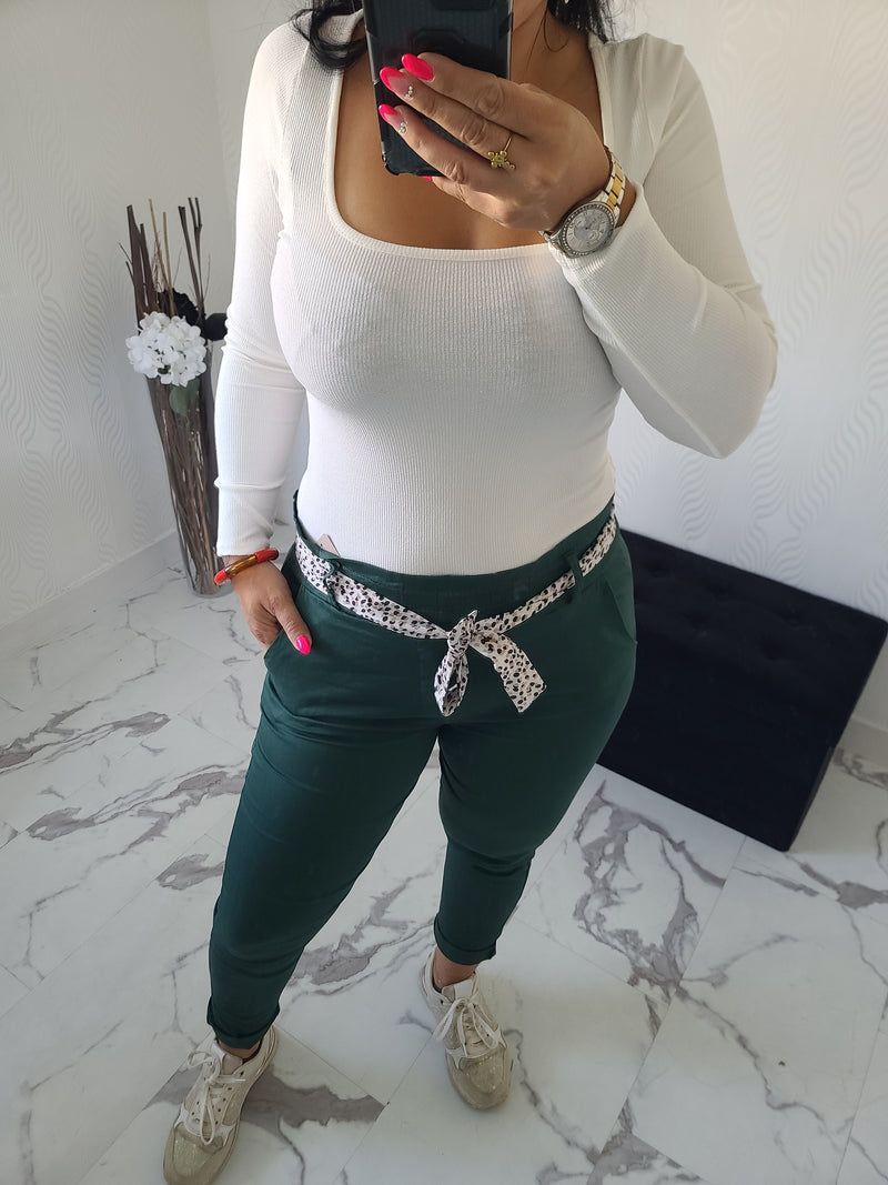 Pantalon Chisy vert bouteille