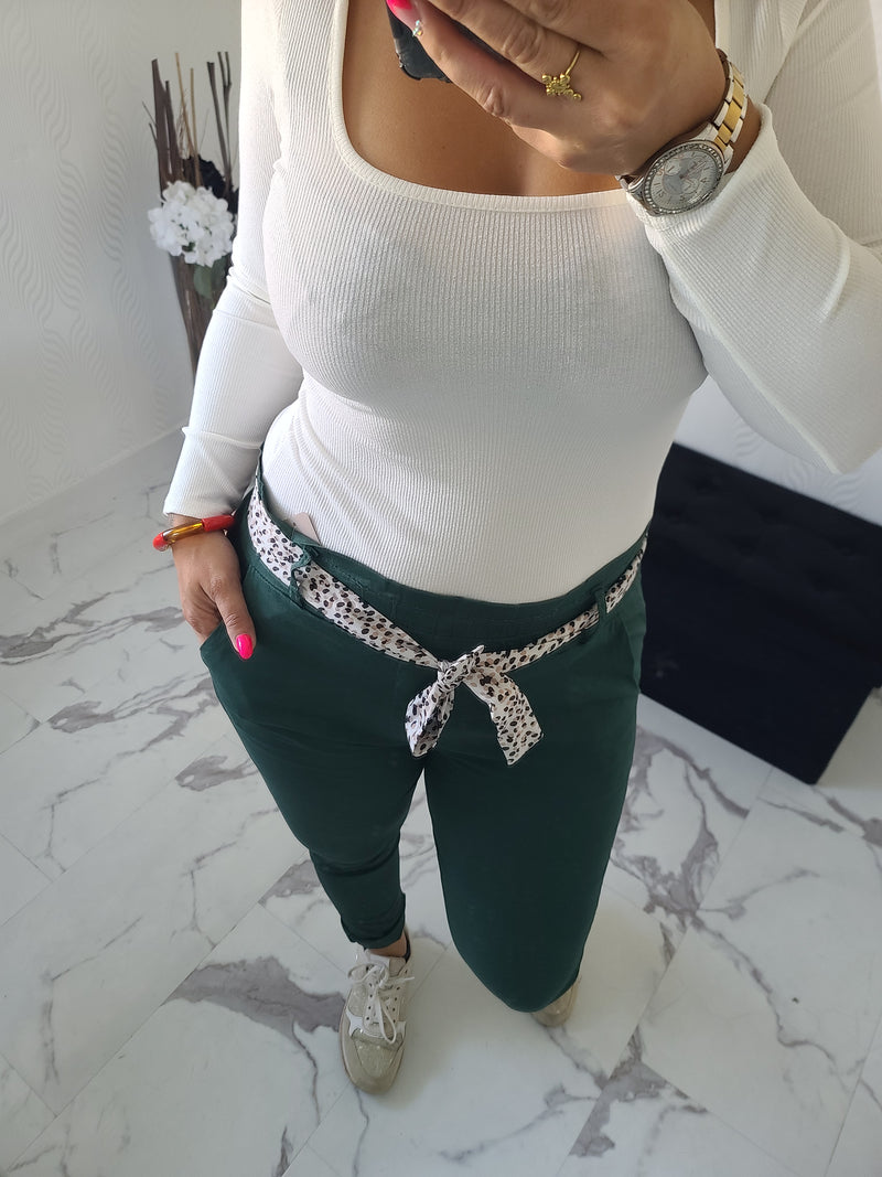 Pantalon Chisy vert bouteille