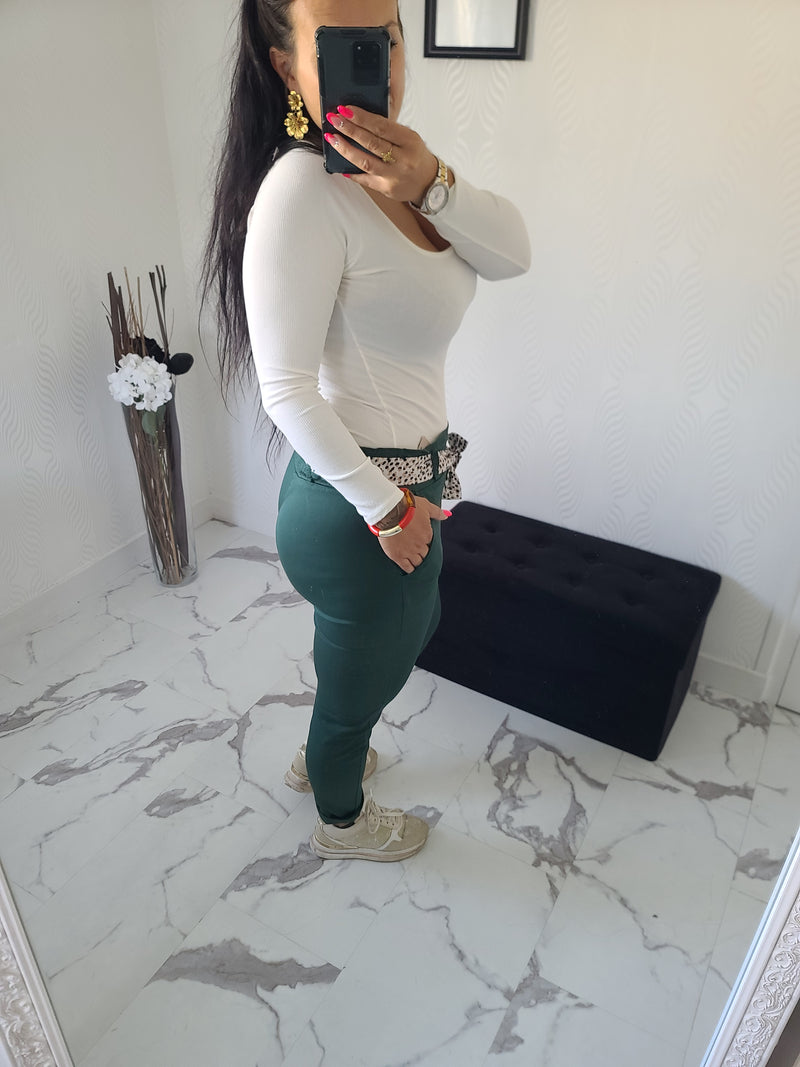 Pantalon Chisy vert bouteille