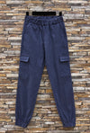 Pantalon cargo coloris jean