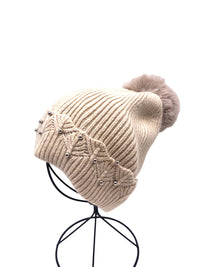 Ensemble bonnet, gants, écharpe THEO beige