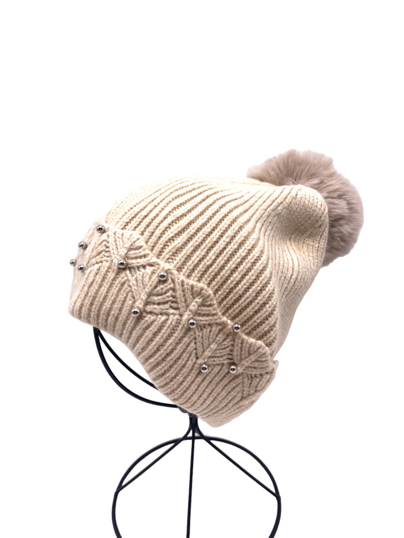 Ensemble bonnet, gants, écharpe THEO beige