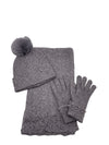 Ensemble bonnet, gants, écharpe THEO gris