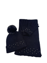 Ensemble bonnet, gants, écharpe THEO noir